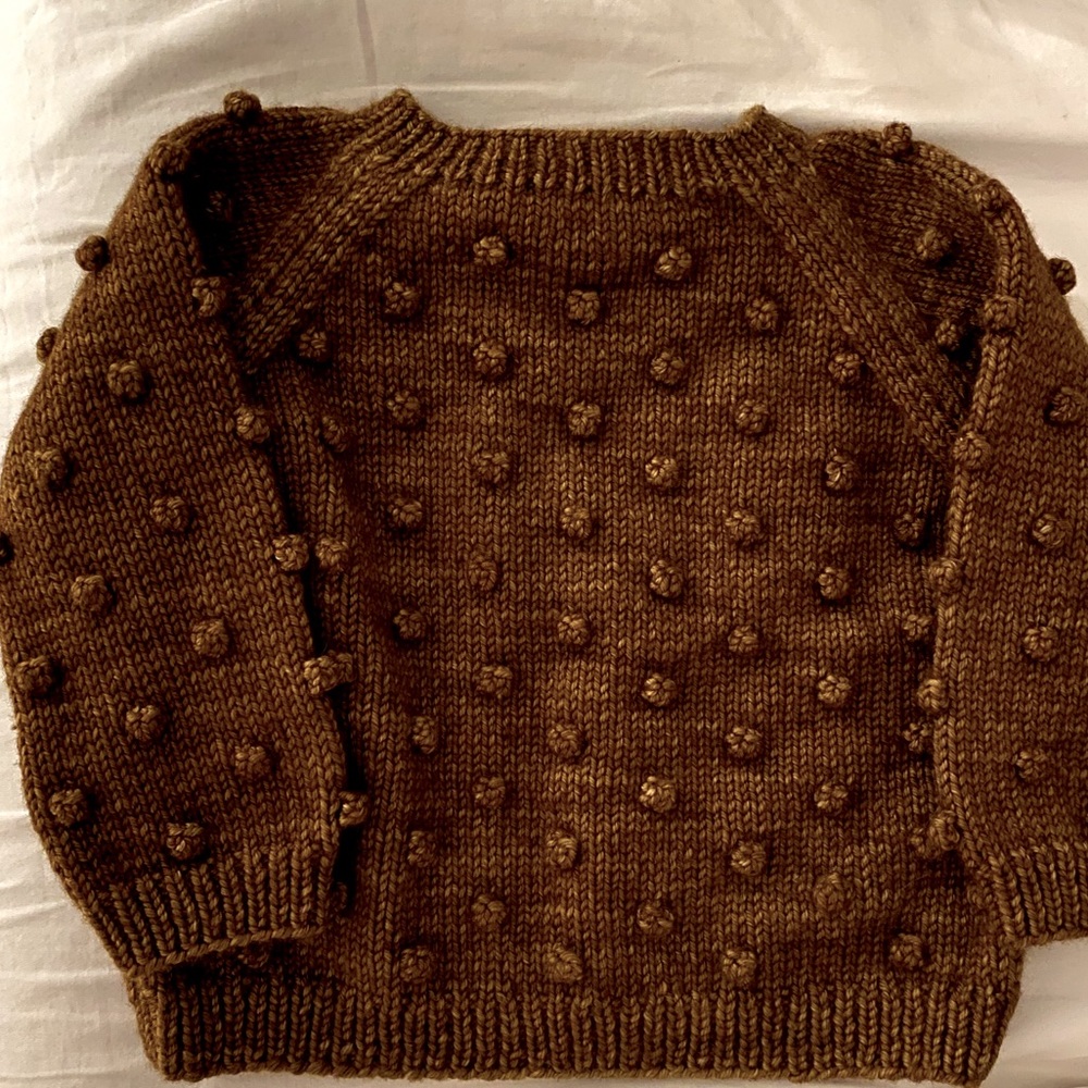 Misha and Puff brown popcorn sweater